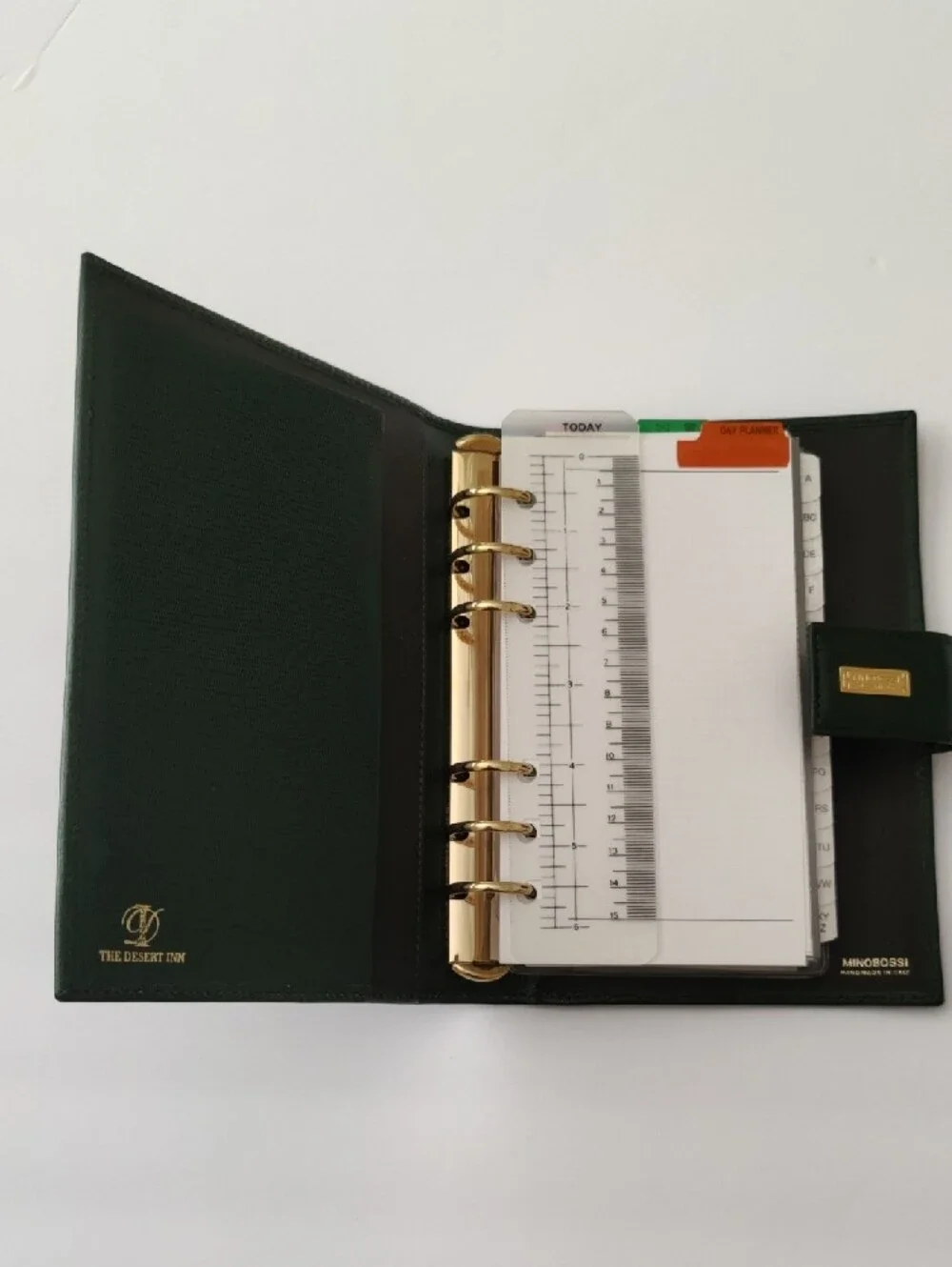Brand New - Green Leather Folio with Snap Closure. Made In Italy